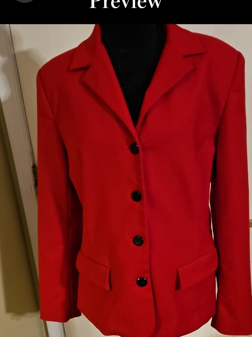 VTG First Issue Liz Claiborne Red 4 Button Blazer Coat Jacket Women's Size 12